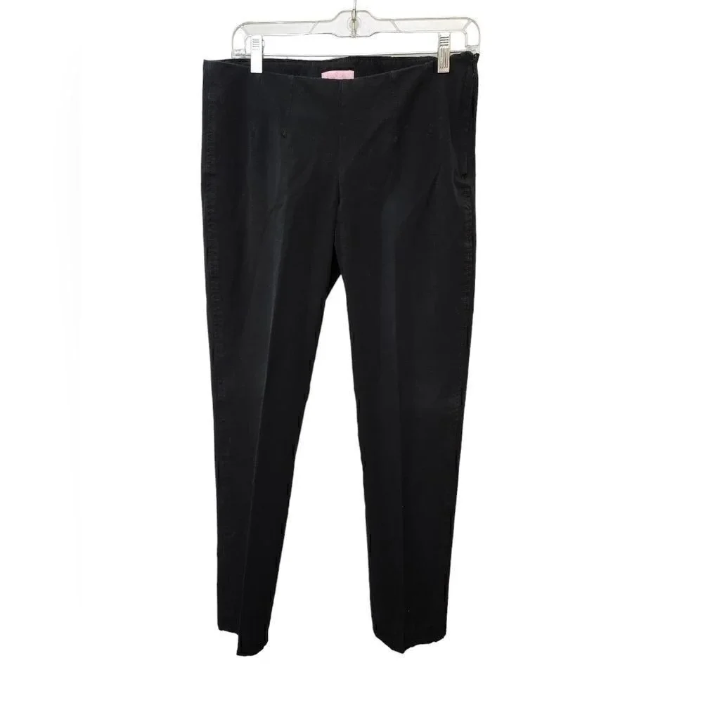 Lilly Pulitzer Black low-rise work‎ pants straight leg Womens Sz 8